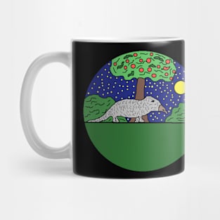 pixel art pangolin under apple tree Mug